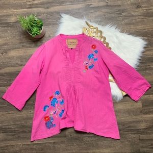 James Bryan Floral Embroidered Pink Tunic